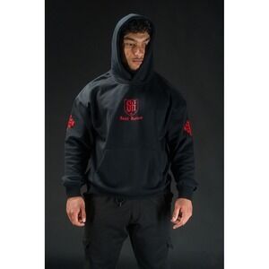 Saint Kaizen Crusader Defender of Faith Hoodie Mens Black Graphic Pullover NEW
